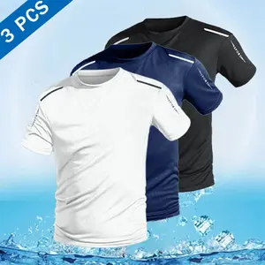 Men's Quick-Dry Breathable Tee 3-Pack - Lightweight athletic shirts that are breathable and quick-drying, perfect for the gym, running, or everyday casual wear