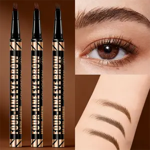 4D Eyebrow Pencil Waterproof Natural Wild Look Delicate Eyelashes Cosmetic for All-Day Wear Versatile Makeup Tool