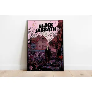 Black Sabbath Album Cover Poster, Heavy Metal Band Wall Art, Vintage Rock Music Print, Frameless Room Decor, Gift for Metalhead