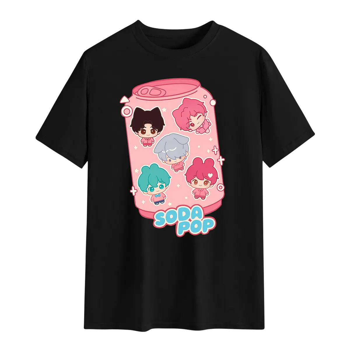 Soda Pop Cute Chibi Sajaboys Kpop Men Women Shirt Unisex Classic Fit Heavy Cotton T-Shirt for Men Women Casual Wear Top Apparel# soft cotton short sleeve # versatile short sleeve