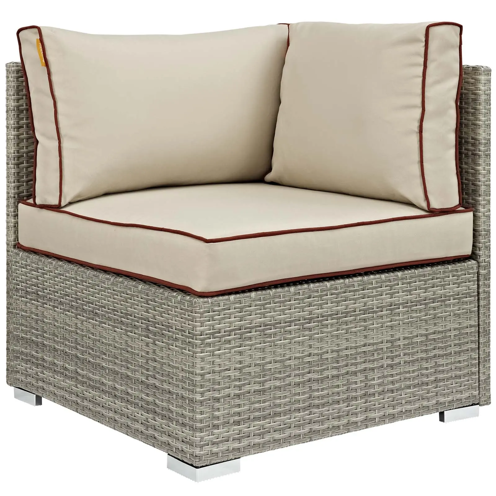 Modway Repose Sunbrella® Fabric Outdoor Patio Corner in Light Gray Beige