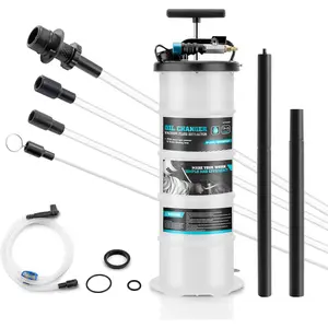 6.5L Oil Extractor Pump Pneumatic/Manual, Fluid Extractor with Pipe Storage Units, Oil Vacuum Pump Extractor with Comprehensive Accessories, Automotive Oil Extractor for Oil Change