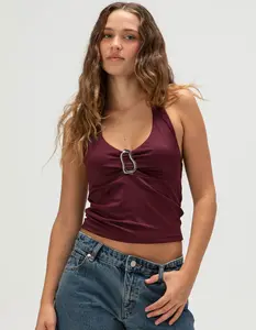 WEST OF MELROSE Womens Hardware Halter Top