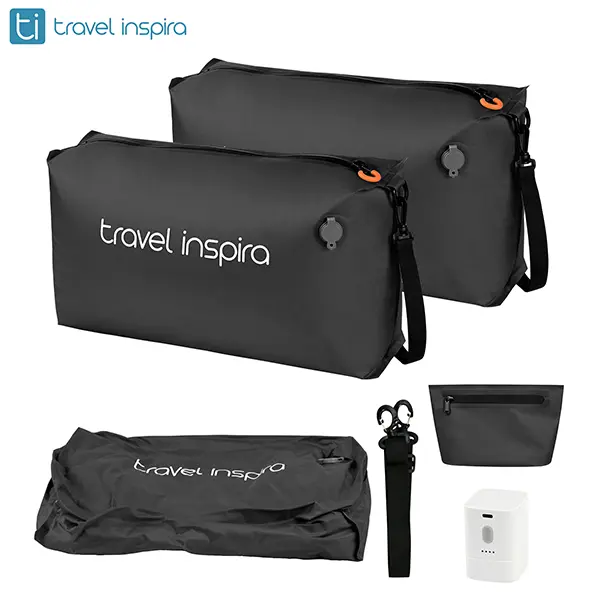 travel inspira Ultra-Durable Nylon 22L Vacuum Travel Bags with Pump,Space Saver, Organizer for Suitcases & Backpacks, Reusable, Lightweight, IP67 Airtight Zipper Seal,2-Bags Set,Storage Bag for Outdoor, DealsForYouDays