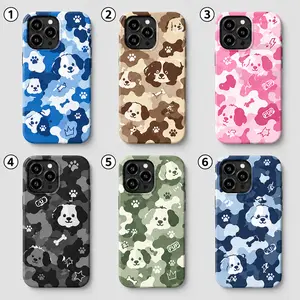 Bape Puppy Camo Streetwear Protective Phone Case for iPhone 17 16 15 14 13 12 11 Pro Max Plus, Cute Pup Camouflage Impact Resistant Hard Case, Glossy UV Protected 2-Piece Cover with Flexible Rubber Liner tiktokshopspringglowup