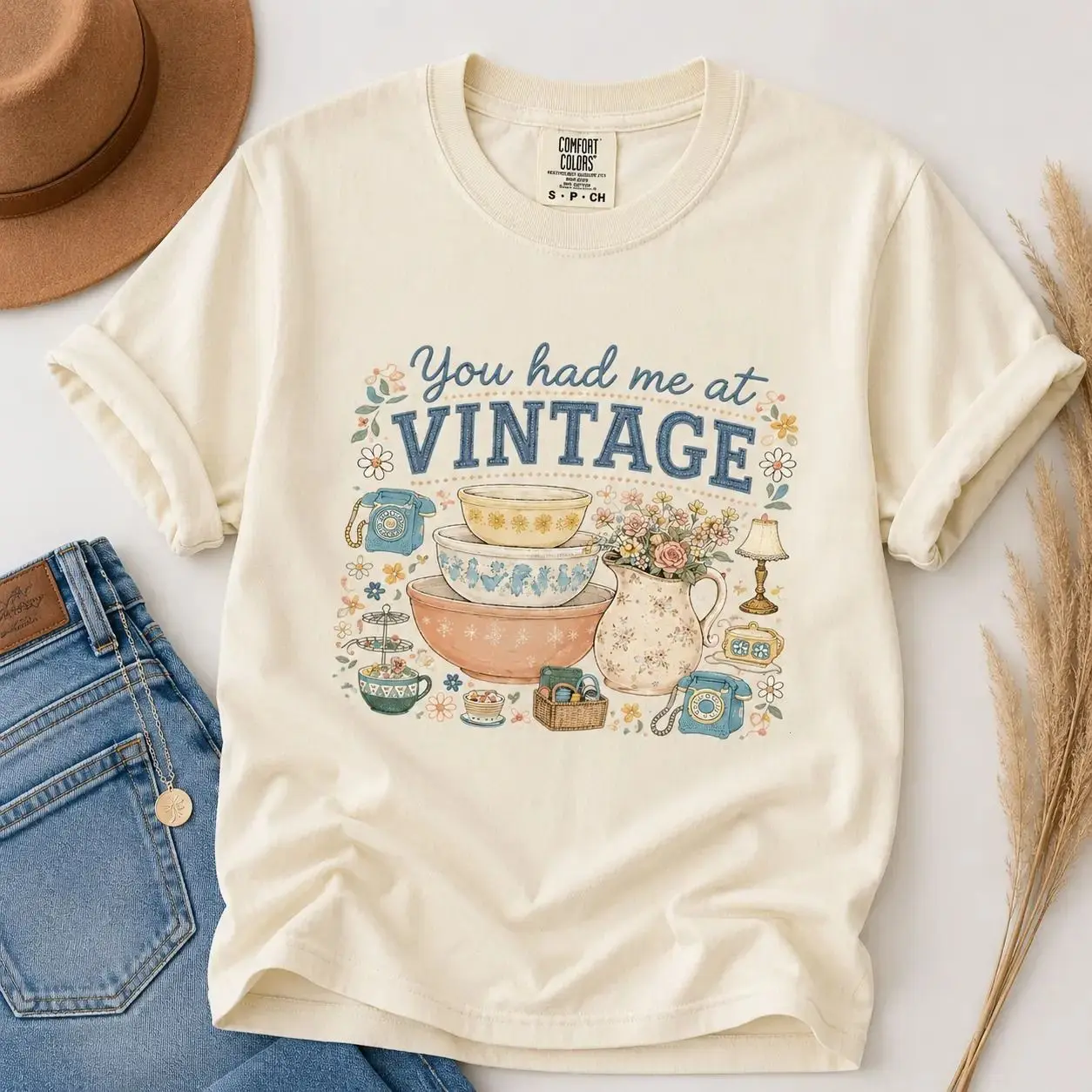 Comfort Colors You Had Me At Vintage Tee, Thrifting Spring Graphic T-shirt, Adrian Originals, Soft Garment-Dyed Cotton, Made In The USA	