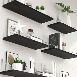 Wall Mounted Storage Rack, No-Drill Wall Shelf Organizer, Durable Wooden Design for Bedroom & Kitchen Use, Space-Saving Solution