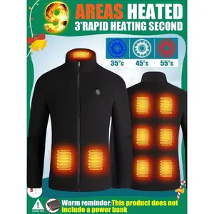 Men’s smart heated hoodie jacket, long-sleeve winter coat, outdoor sports vest for hiking, camping, and running—modern winter clothing