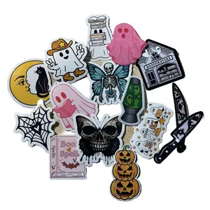 Spooky Season Stickers Handmade Water-Resistant Vinyl Designs for Kindles Journals Laptops 2.25" Size