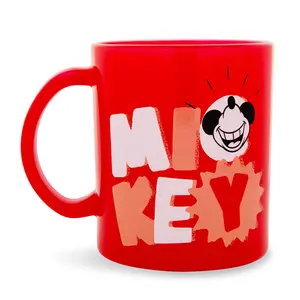 Disney Mickey Mouse Thumbs-Up Glass Coffee Mug | Holds 18 Ounces