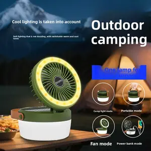 Solar Camping Light Lighting Fan Light Multifunctional Outdoor Super Battery Life Rechargeable Camping Tent Emergency Light
