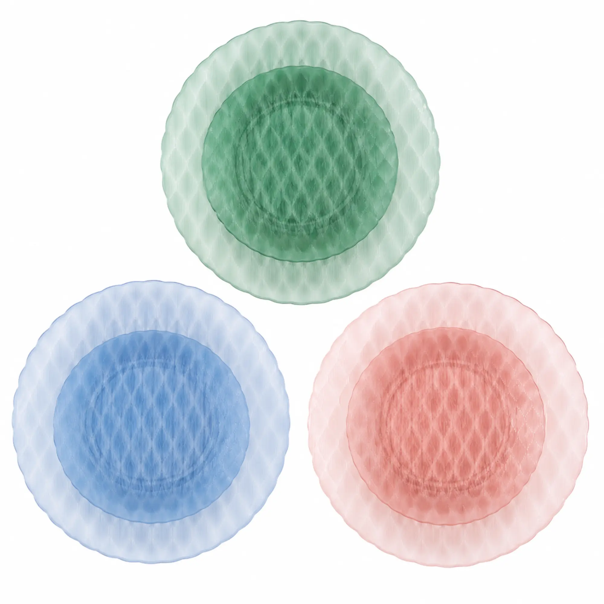 VeZee 10" & 7" Timeless Plastic Plates Combo Set, Elegant Diamond Textured Reusable Dinner & Salad Plates, BPA Free Heavy Duty Party Plates for Weddings, Birthdays, BBQs & Everyday Dining. Pack of 32