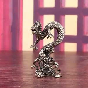 Vintage Brass Dragon Statue, Antique Craftsmanship Home Decor Accent, Perfect Gift for Holidays & Seasons, Elegant Design, Home Decor Accessory