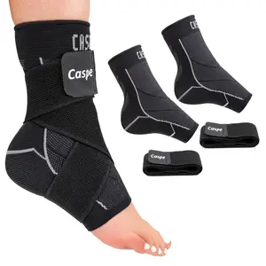 Caspe 2-Pack Breathable Ankle Brace with Adjustable X-Strap – 3D Knit Compression Support for Men & Women, Workout, Sports & Daily Use