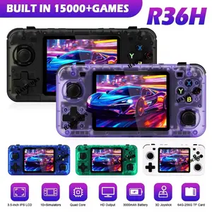 R36h Retro Handheld Game Console, Open Source Linux System, Cortex-A35 Cpu, 64GB TF Card, over 10,000 Classic Games, 3.5 Inch IPS Screen, Compact, Rechargeable Portable Console