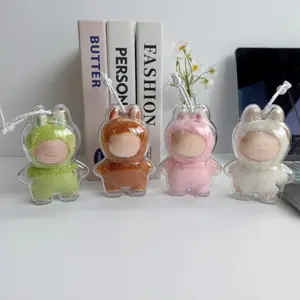 Labubu Dolls Display Case Set (transparent Shell & Hanging Rope), Dustproof Thick Material, Portable for Daily Use, Holiday Gifts, Cute Collectible