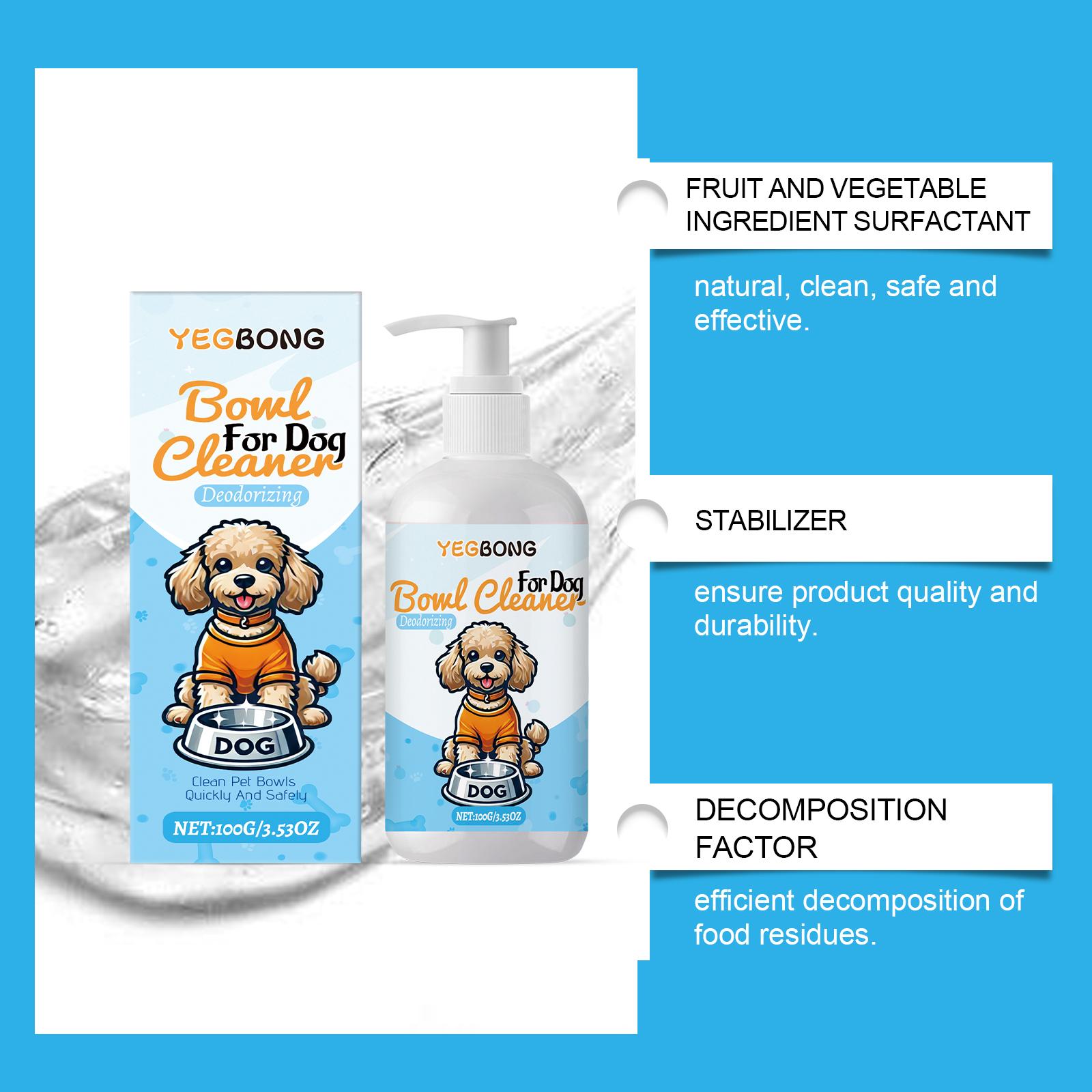 Pet Bowl Cleaner | Safe Dog Cat Dish Soap | Remove Saliva Grease & Odor | Non-Toxic Foaming Cleanser