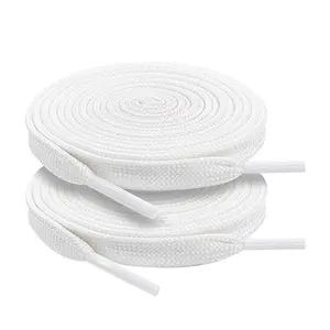 Shoe Laces White 120cm/47inch Sturdy Polyester Double-Layer Design with Anti-Break Tips for Sneakers Hats Pants and Bags Fade-Resistant and Easy Care black