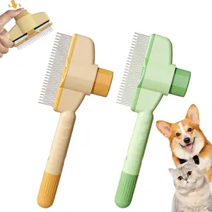 Self-Cleaning Dog Cat Brush, Effortless Fur Remover Grooming Comb for Pet Hair Removal Stainless steel comb. remove Adjustable bathing bath silicone massage pets team happy vacuumbrush lightweight tick removal comb indian lice removal comb shedding bag