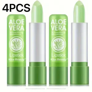 4pcs Kiss Beauty Magic Color Changing Lip Balm - Wax-Based Long-Lasting Lip Gloss with Natural Finish, Color-Changing ( Shades Suitable for All Skin Types, Daily Wear & Special Events Lip Care