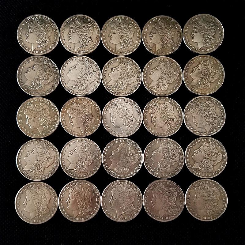 1878–1921 Morgan Dollar Replica: A vintage silver metal pocket fidget toy designed to effectively relieve stress and anxiety—a unique, collectible-grade gift crafted specifically for men.