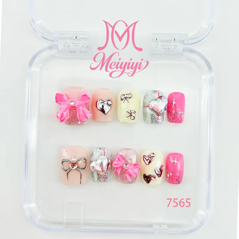 .DP.7565.Sweet pink short wearable nails .DP.7565.Sweet pink short wearable nails