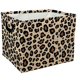 Leopard Print Storage Baskets Storage Boxes Home Decor Storage Clothes Organization And Storage Home Decor Storage Holiday Gifts， Laundry Hamper， Car Storage Basket Camping Picnic，Organizer For Toys，Books，Laundry Baskets