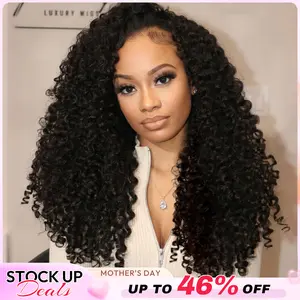 CurlyMe Half Wig Invisible Hairline 250%&300% Density Full Burmese Curly Human Hair Glueless Install Wear Go Half Wig No Lace Seamless Flip Over Wig With Drawstring Beginner Friendly #Summervibes #Tiktokshopstockup