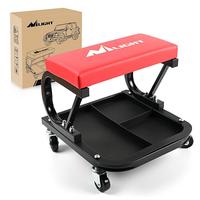 Red Rolling Creeper Garage 250LB Capacity Padded