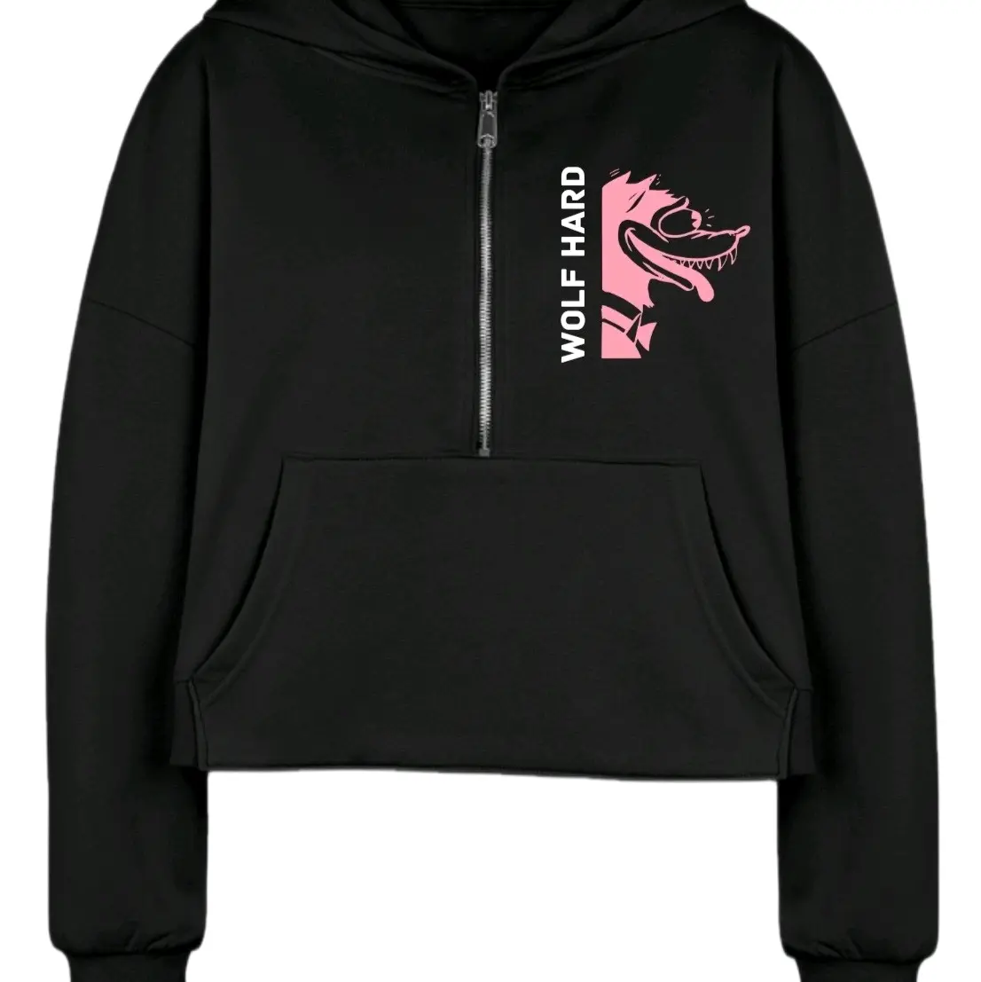 Women's Half Zip Crop Hoodie - Casual and Comfortable - Top