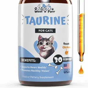 Woof 'n' Purr Taurine for Cats – Cat Taurine Supplement for Heart Health, Vision Support & Overall Wellness, 30 Servings