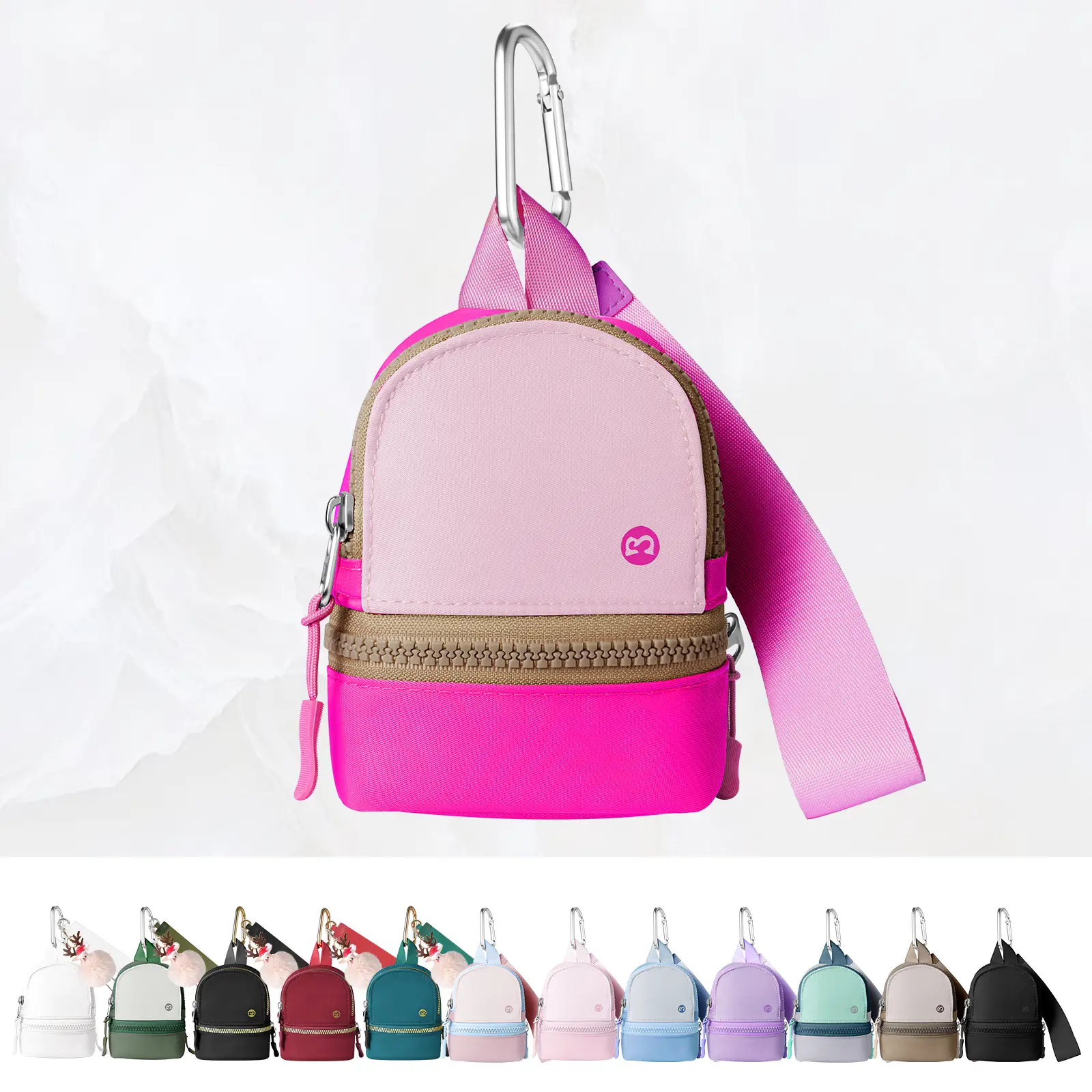 Babysun Mini Backpack Keychain Wristlet Pouch Small Change Coin Purse Cute Zipper Wallet With 3 RFID Card Slots For Women/Men/Kids Gift