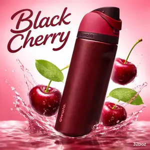 Owala FreeSip Drinkware 32oz Water Bottle – Black Cherry | Leak-Proof, Insulated Stainless Steel