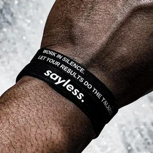 Sayless Lifestyle "WORK IN SILENCE" Motivational Wristband (2-Pack)