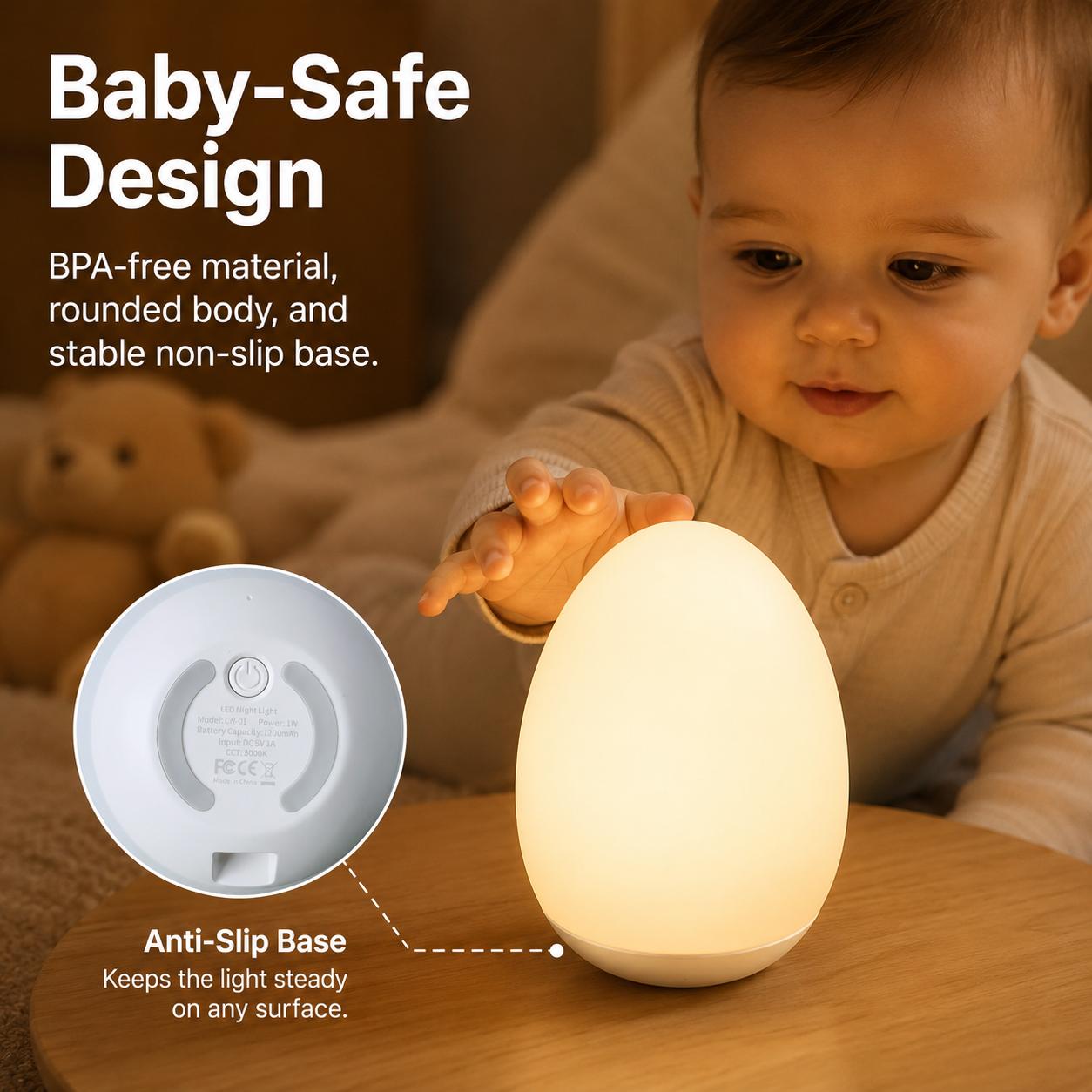 Night Light for Kids, Egg Light for Nursery with 7 RGB Colors Changeable & Stepless Dimming, Rechargeable Tap Light & Touch Control - Baby items, Interior decoration,Mother’s Day Special, Summervibes Usb Charging Lamp Wireless Portable Lamp | backtoschool Night Light for Kids, Egg Light for Nursery with 7 RGB Colors Changeable & Stepless Dimming, Rechargeable Tap Light & Touch Control - Baby items, Interior decoration,Mother’s Day Special, Summervibes Usb Charging Lamp Wireless Portable Lamp | backtoschool