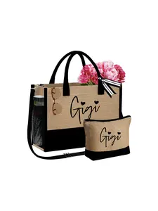Ladies' tote bag with Gigi print, Casual tote bag, large capacity reusable shopping bag, adjustable shoulder strap shoulder bag, open travel shopping bag. For vacation and work. It is the best gift for ladies, mothers, friends, bridesmaids