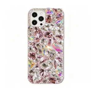 （Case & Nova.）Luxury 3D Handmade Bling Rhinestone Diamond Phone Case, Compatible with iPhone 17 Pro Max, 16, 15, 14, 13, 12, Sparkly Shockproof Protective Cover