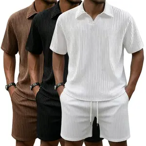 2026 summer fashion versatile breathable cool casual suit men's short sleeved shorts two-piece set