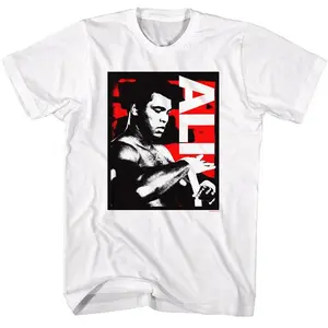 Muhammad Ali Wrapping Hands Logo White Shirts