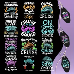 60 Piece Cruise Vacation Bundle UV DTF Waterproof Transfer Paper - Durable Acrylic Key TagPattern, Multifunctional Transfer Paper Handicrafts For Perfect Gift Ideas