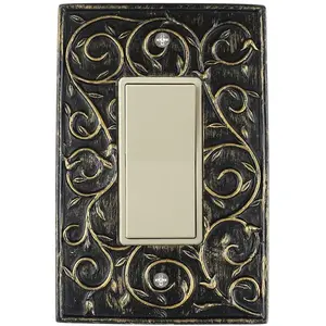 Meriville French Scroll 1 Rocker Wallplate, Single Switch Electrical Cover Plate
