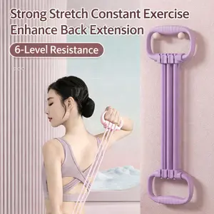 Upgraded Adjustable Resistance Bands (6 Levels) – Elastic Fitness Bands for Arm, Chest & Back Workout | Chest Expander, Yoga & Home Fitness Bands for Women & Kids