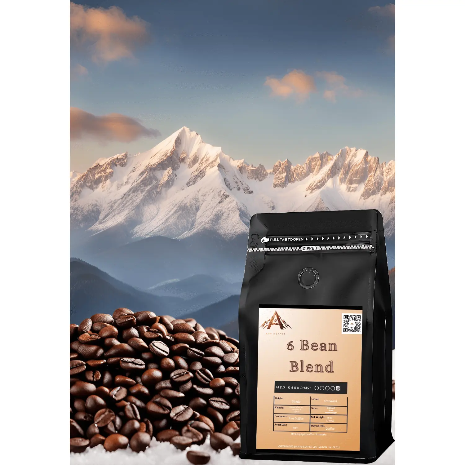 A2 Coffee 6 Bean Blend Dark Roast House Blend Meticulous Global Coffee Mix for Espresso 1 Pack Beverage Perfume