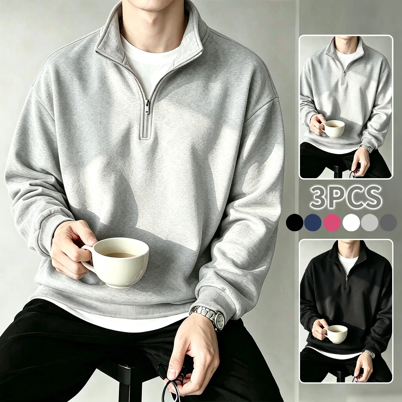 Light gray + light gray + black