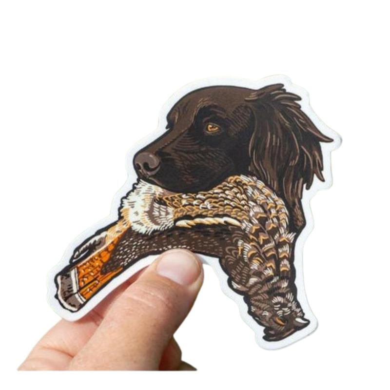 Hunting Dog Sticker, Black Lab With Pheasant Decal, Waterproof Vinyl Duck Hunting Dog Sticker For Trucks, Coolers, Tumblers, Laptops, Outdoor Hunting Gift For Men, Dad, Hunters