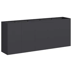 vidaXL Large Rectangular Planter Black 78.7x15.7x31.5 in Cold Rolled Steel Outdoor Garden Flower Pot Metal Planters Plant Stand Patio Box Raised Bed 860724