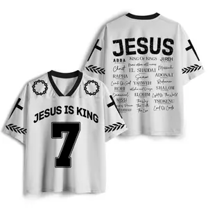 Jesus Is King Christian White Mesh Jersey, Wardrobe Staple, For Any Season, Ready to Go, No Effort Needed