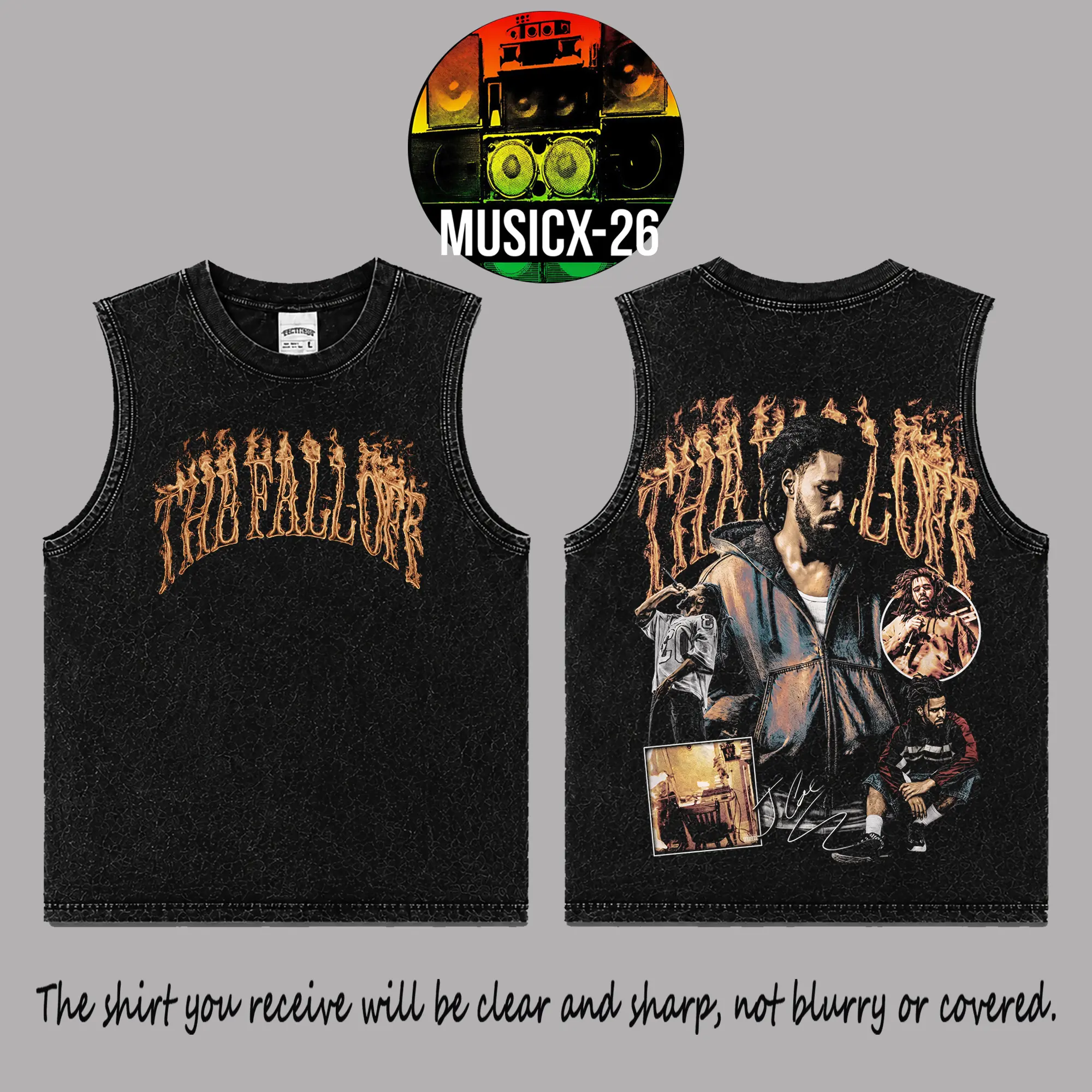J. Cole : The Fall-Off Tour 2026 #2 Premium Acid Washed 100% Cotton Tank Top, T-Shirt, Dreamville Apparel, The Fall-Off Album Jermaine Lamar Cole Fan Graphic Tee, Cole World Music Fan Merch Shirt