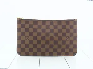 Pre-owned Louis Vuitton canvas Clutches & Wristlets Damier Ebene Neverful Pouch 2020