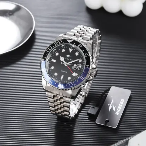 Men's Business Fashion Round Dial Stainless Steel Quartz Watch with Luminous Fashionable Dial Night Light Design, Versatile, Perfect for Parties and Gifting, Analog Quartz Watches